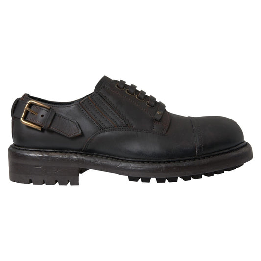 Brown Leather Lace Up Derby Dress Shoes