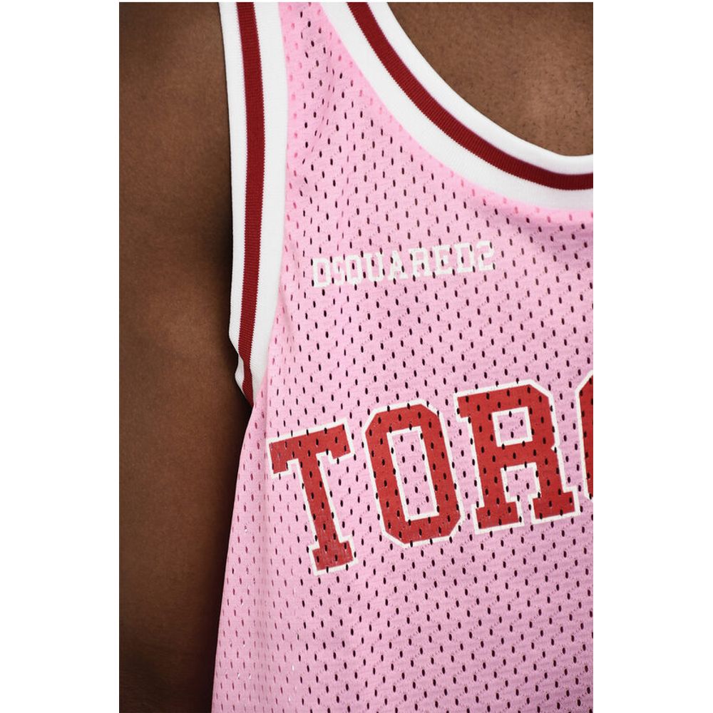 Perforated Tank Top with Contrast Bands