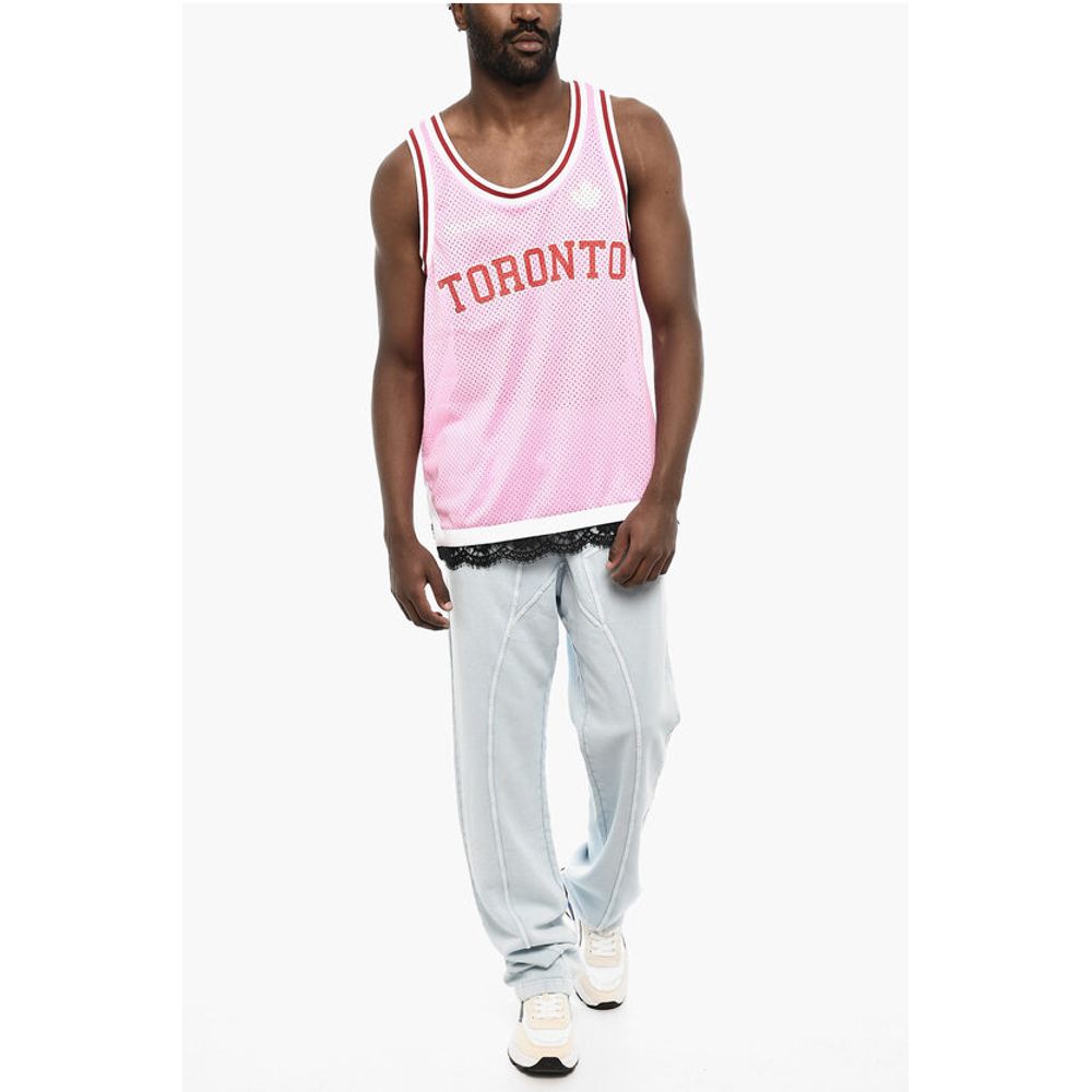 Perforated Tank Top with Contrast Bands