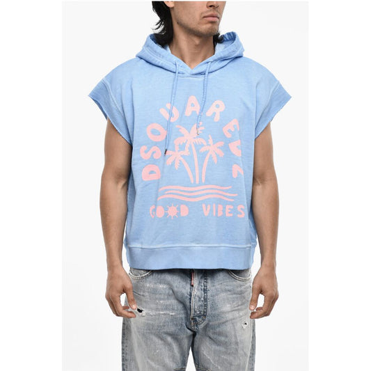 Sleeveless Hoodie with Print