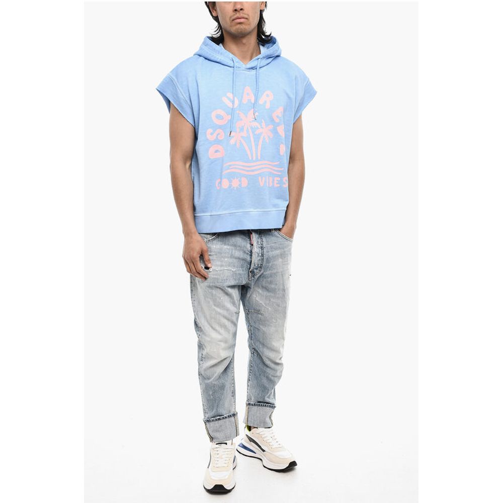 Sleeveless Hoodie with Print