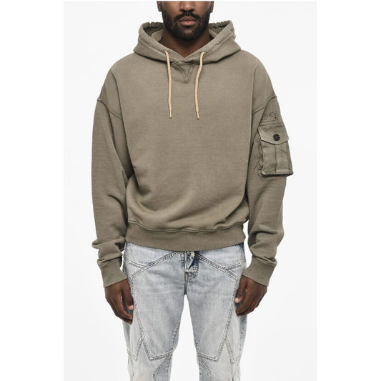 Cotton Hoodie with Breast Pocket Sleeve
