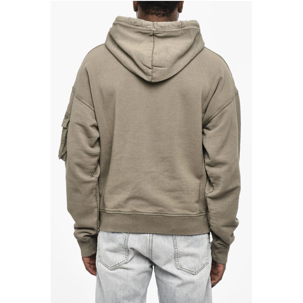 Cotton Hoodie with Breast Pocket Sleeve