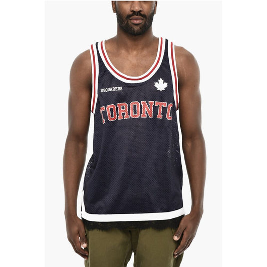 Perforated Tank Top with Contrast Bands