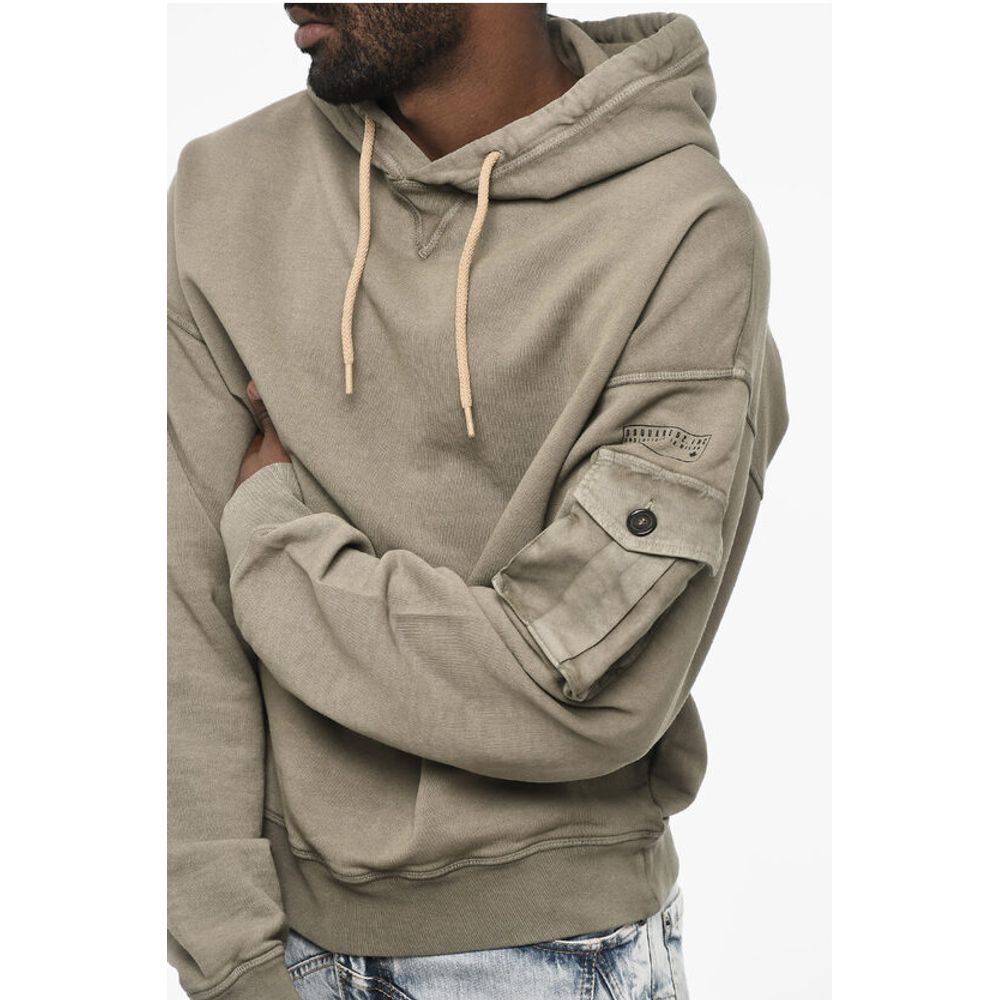 Cotton Hoodie with Breast Pocket Sleeve
