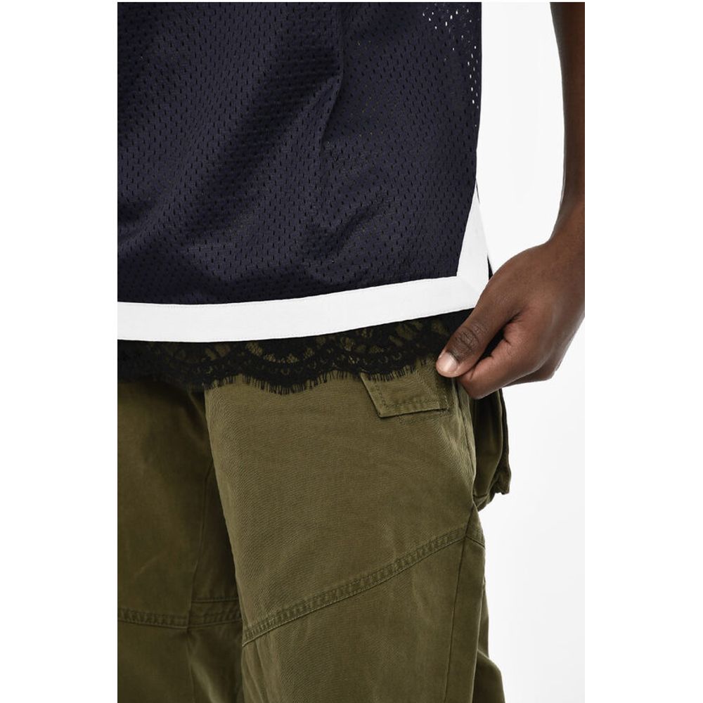 Perforated Tank Top with Contrast Bands