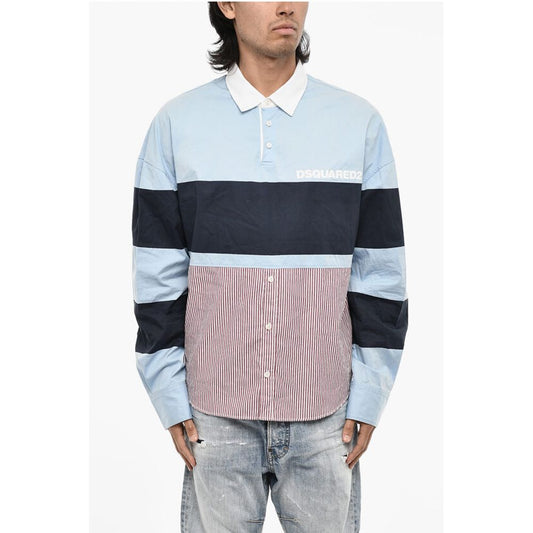 3 Button Casual Shirt with Striped Hem