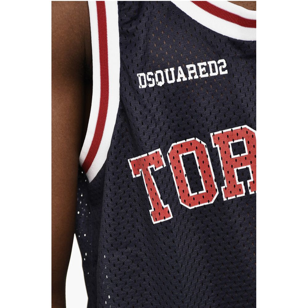 Perforated Tank Top with Contrast Bands
