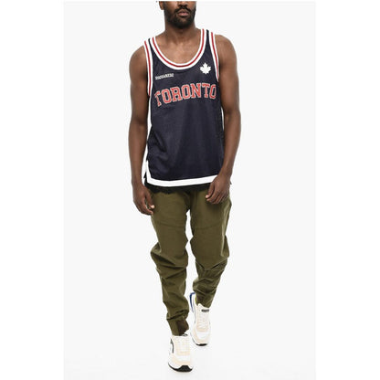 Perforated Tank Top with Contrast Bands