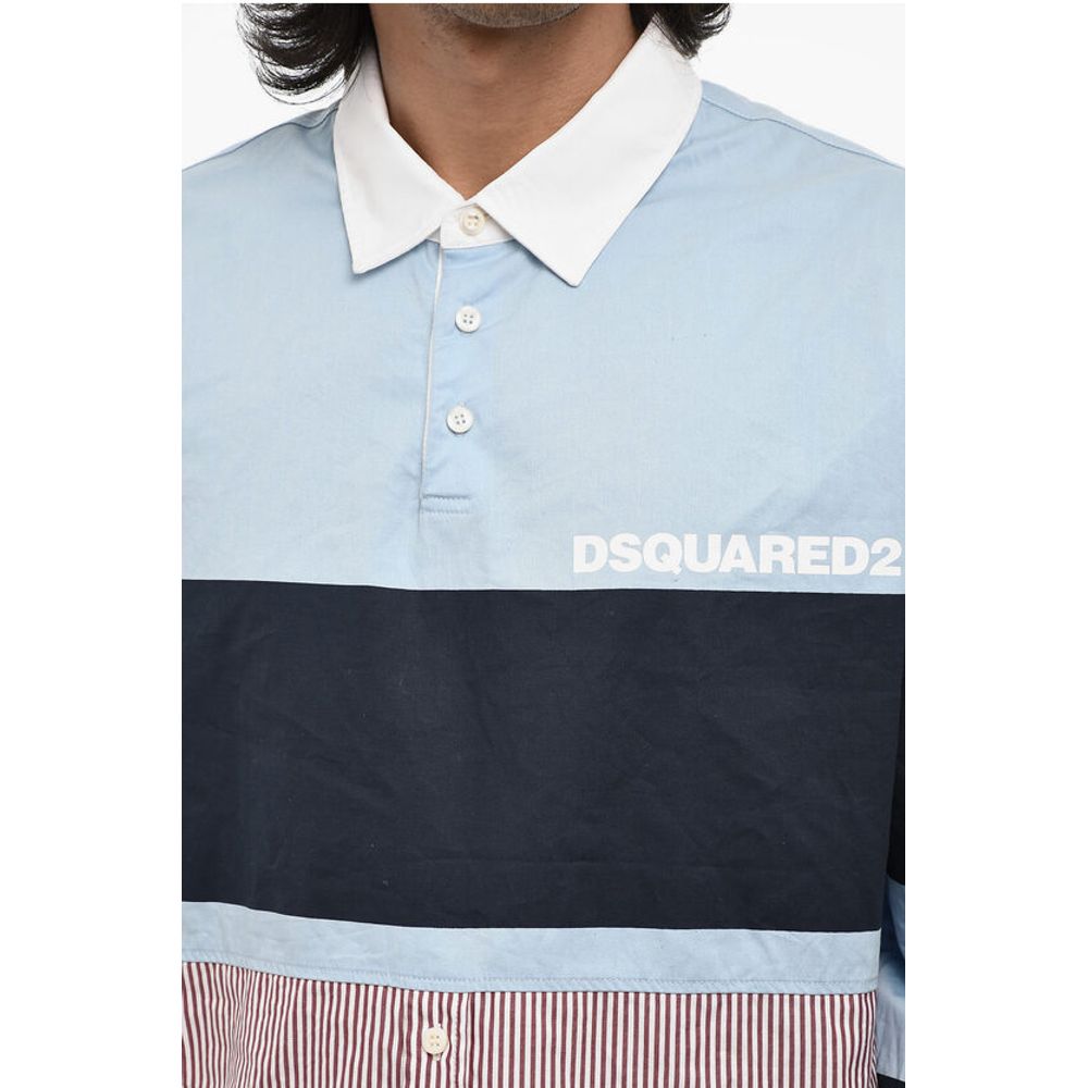 3 Button Casual Shirt with Striped Hem