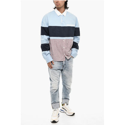 3 Button Casual Shirt with Striped Hem