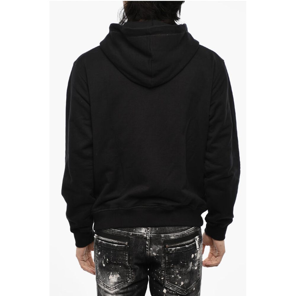 Cotton Sweatshirt with Zip Closure and Side Logo