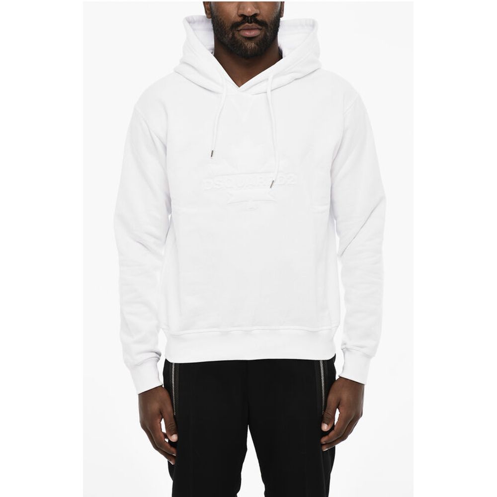 Solid Color Hoodie with Embossed Logo