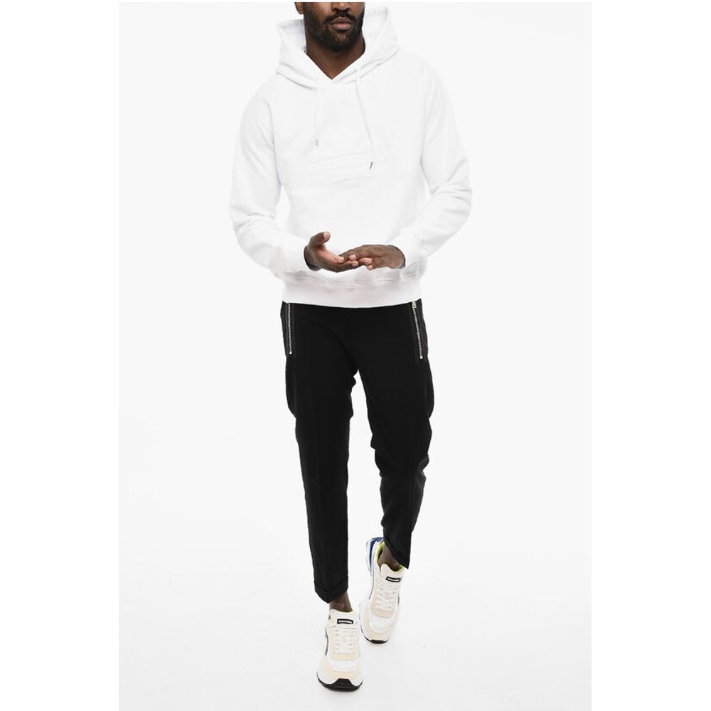 Solid Color Hoodie with Embossed Logo