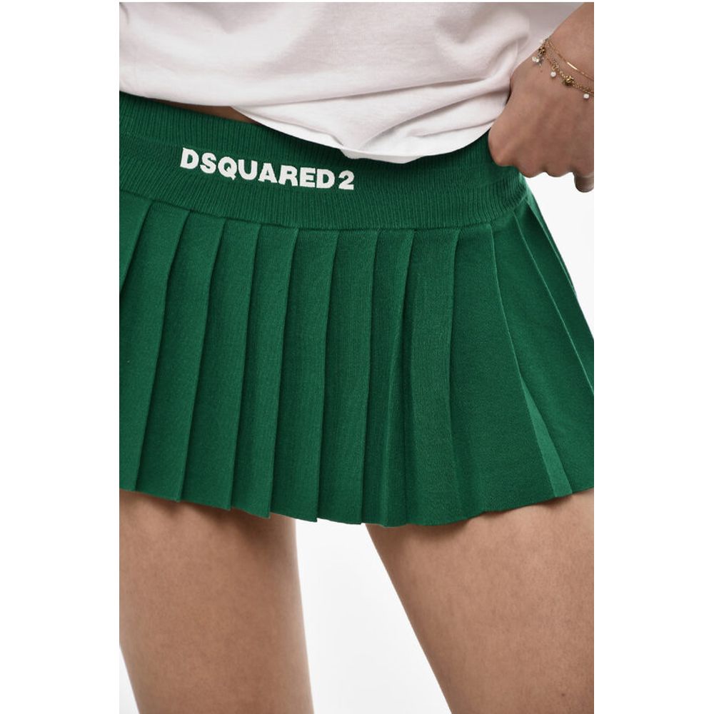 Pleated Mini Skirt with Logo