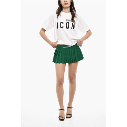 Pleated Mini Skirt with Logo