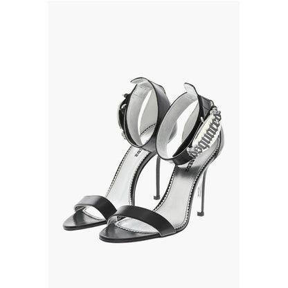 Leather GOTHIC Sandal With Metal Logo 11 cm