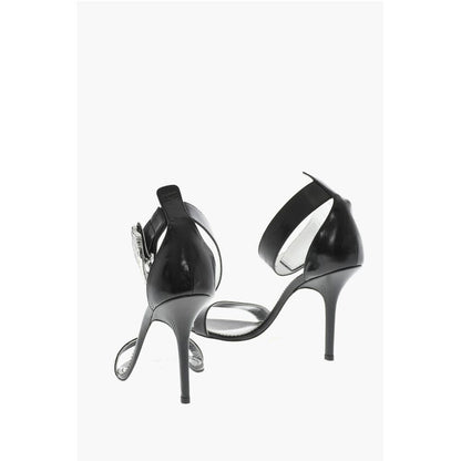 Leather GOTHIC Sandal With Metal Logo 11 cm