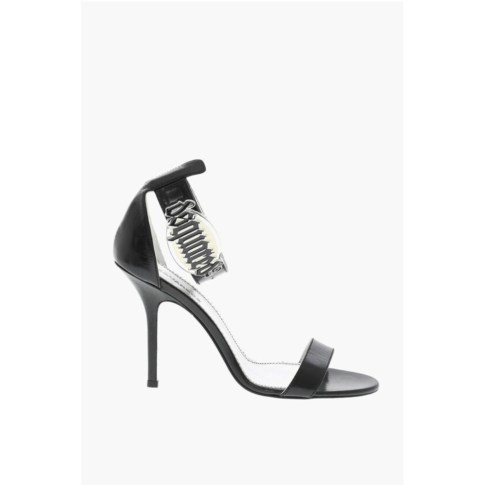 Leather GOTHIC Sandal With Metal Logo 11 cm