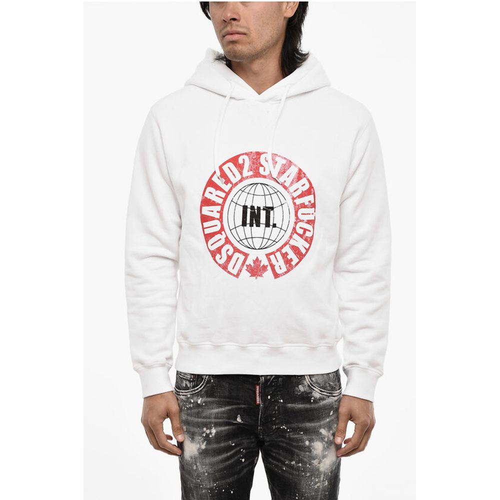 Cotton Hoodie With contrast Print