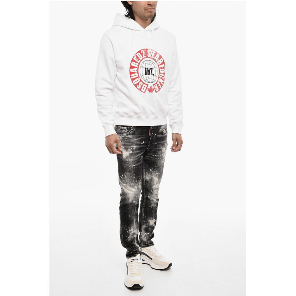 Cotton Hoodie With contrast Print