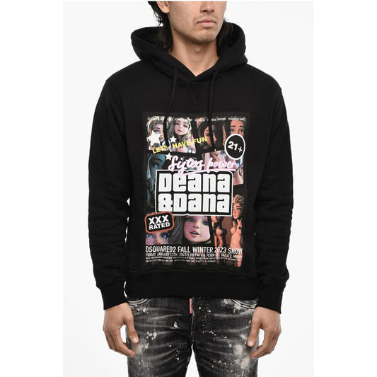 Cotton Hoodie with Maxi Print
