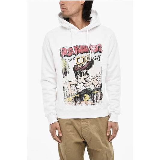 Fleeced-Cotton Crew-Neck Sweatshirt with Print
