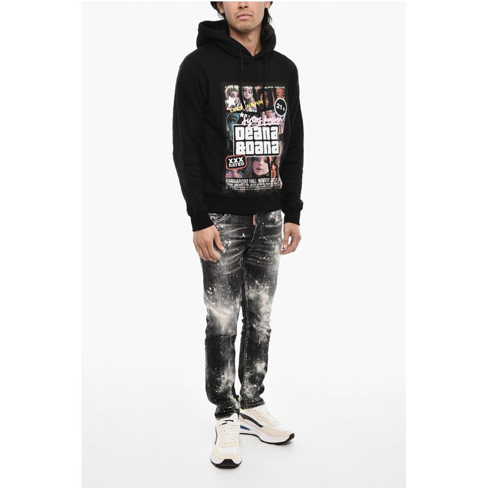 Cotton Hoodie with Maxi Print