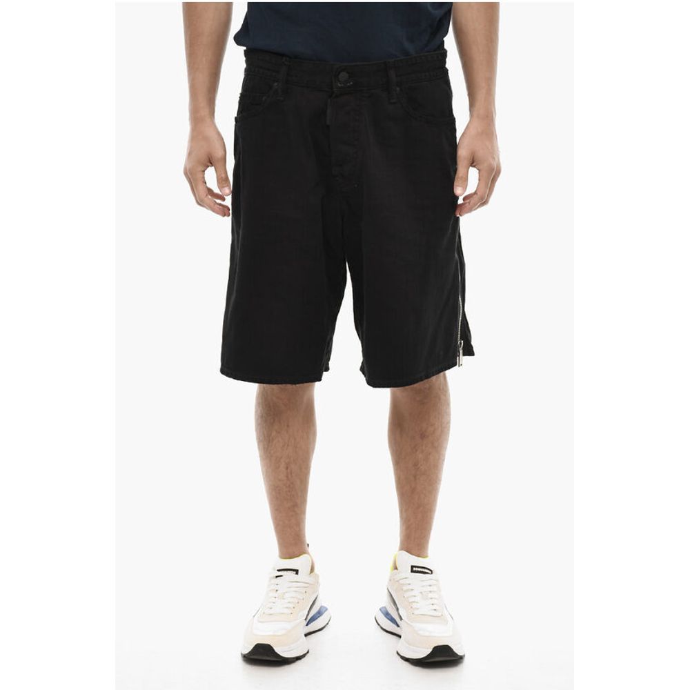 Dark Wash Shorts with Side Zip