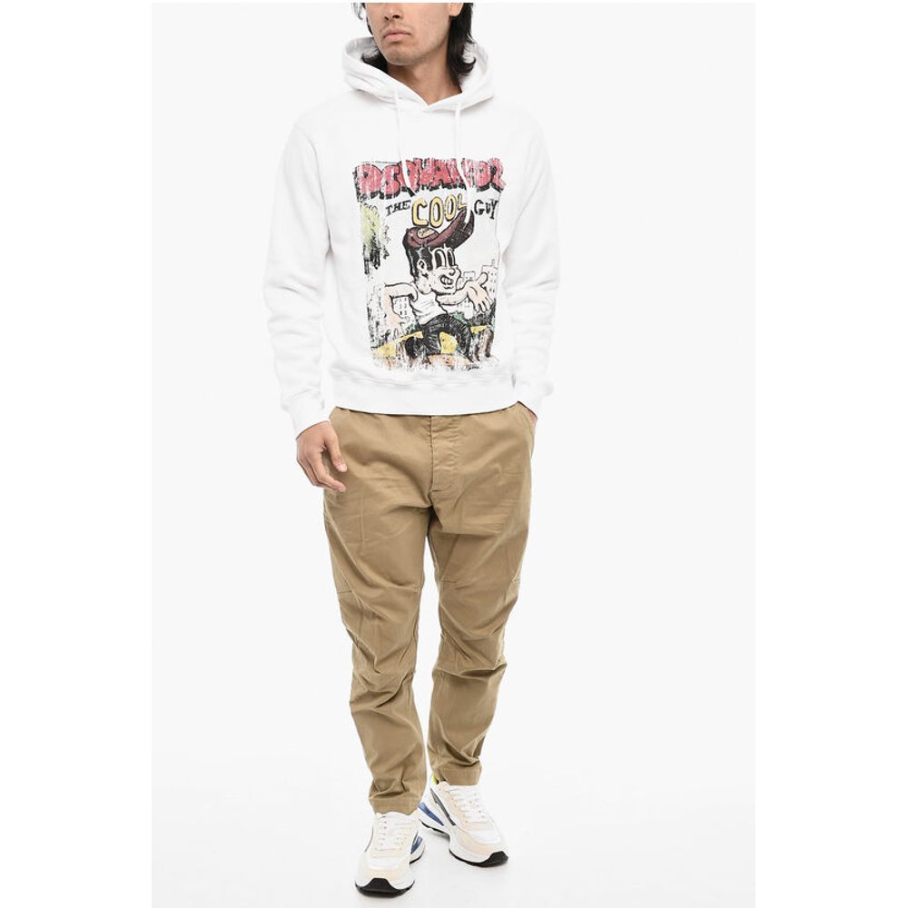 Fleeced-Cotton Crew-Neck Sweatshirt with Print