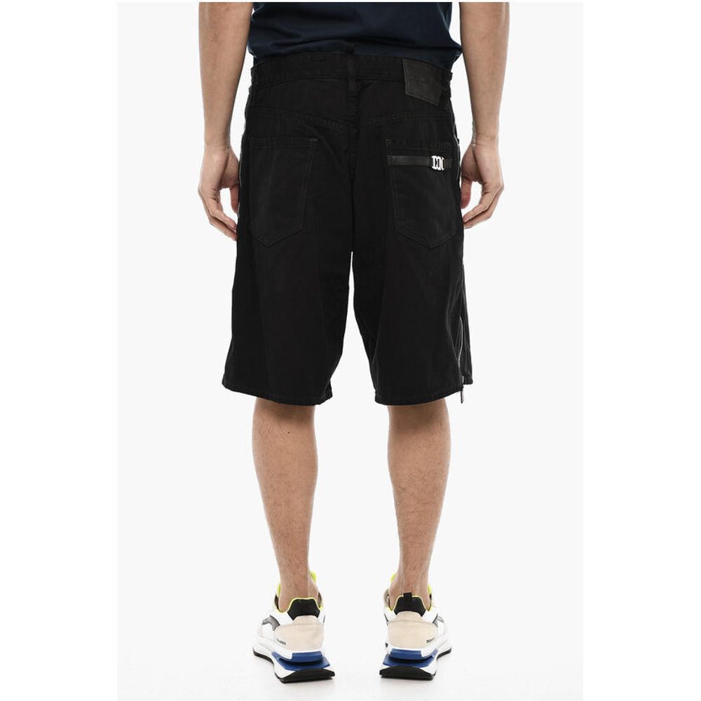 Dark Wash Shorts with Side Zip