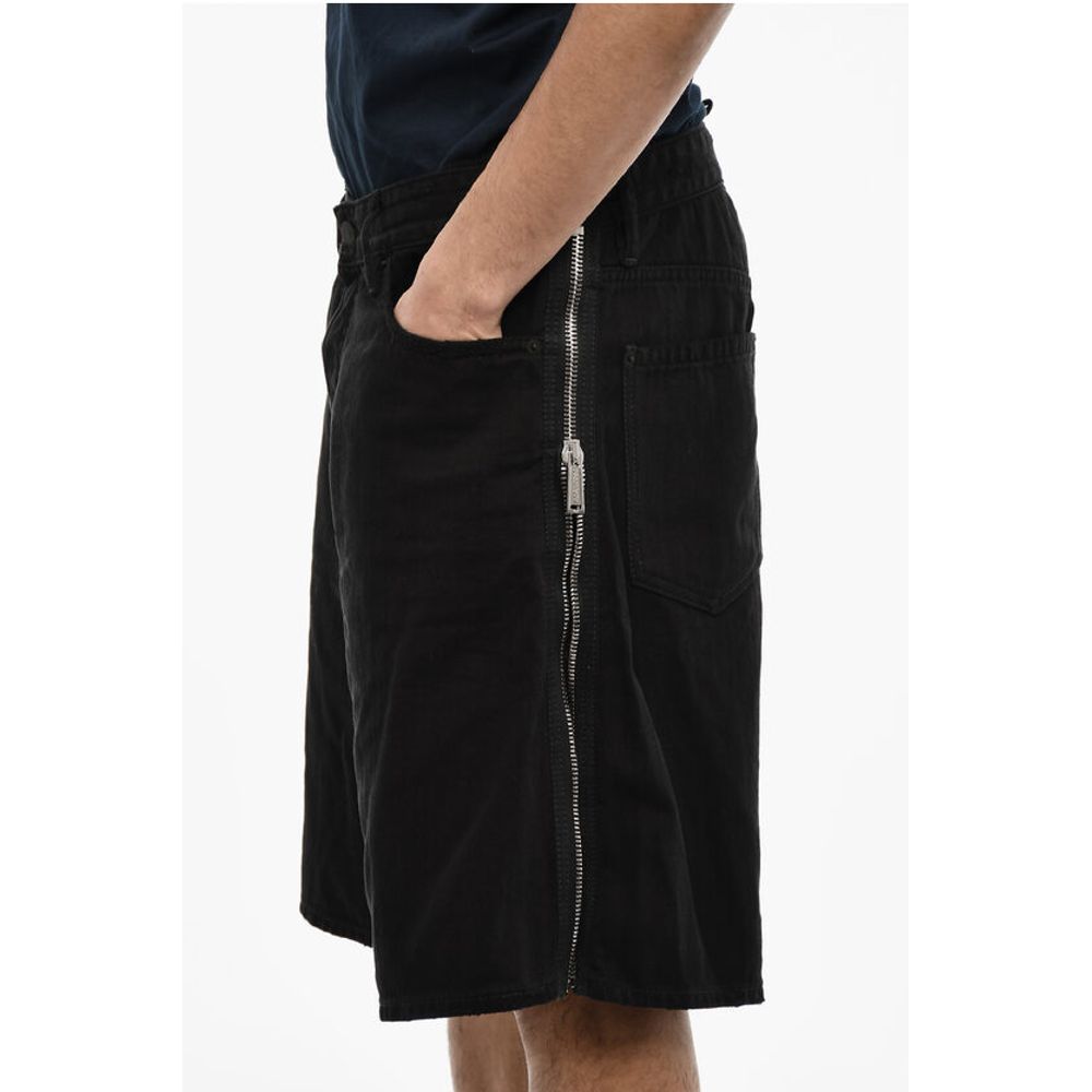 Dark Wash Shorts with Side Zip