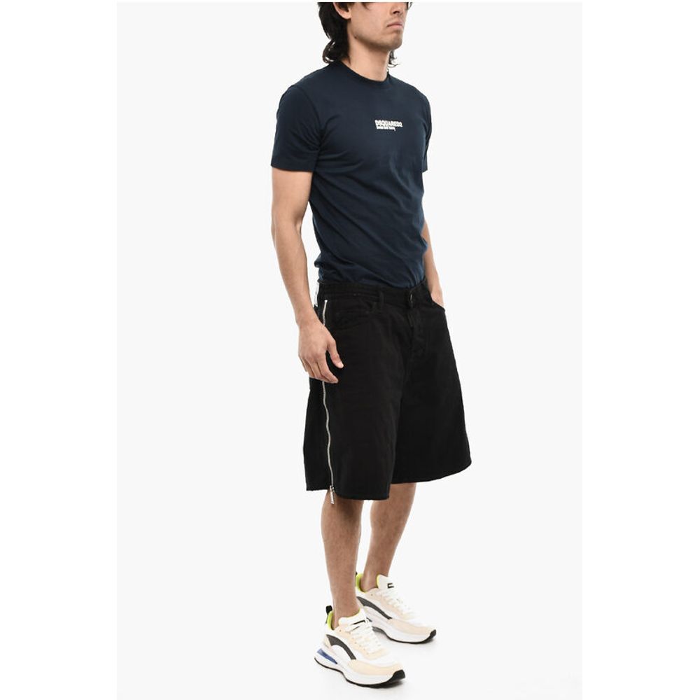 Dark Wash Shorts with Side Zip