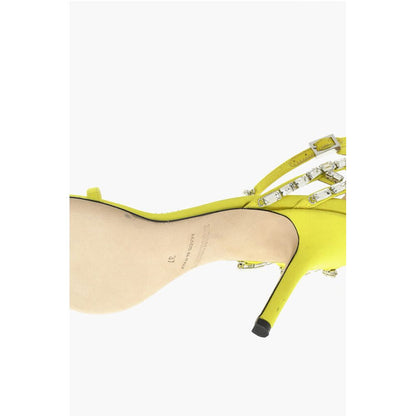 Satin CAGE Sandals Decorated With Rhinestones