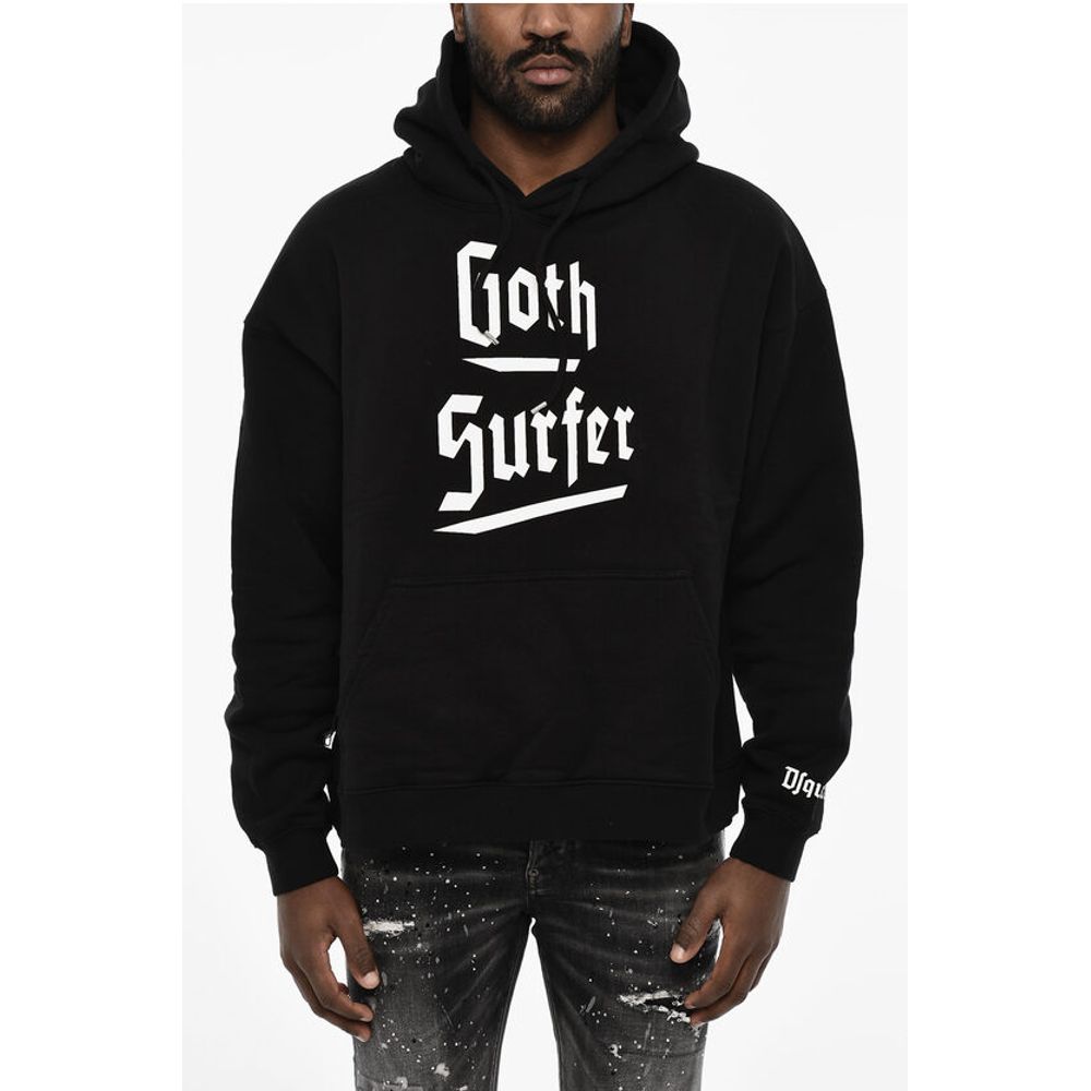 Cotton Hoodie with Gothic Print
