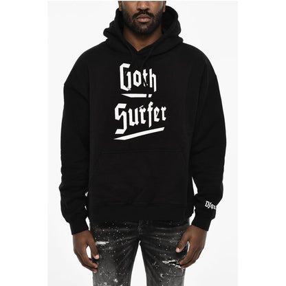 Cotton Hoodie with Gothic Print