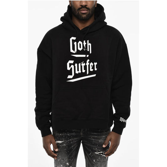 Cotton Hoodie with Gothic Print