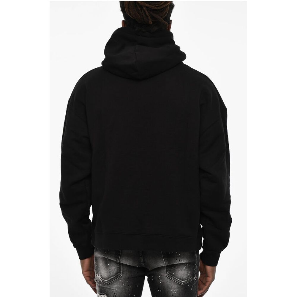 Cotton Hoodie with Gothic Print