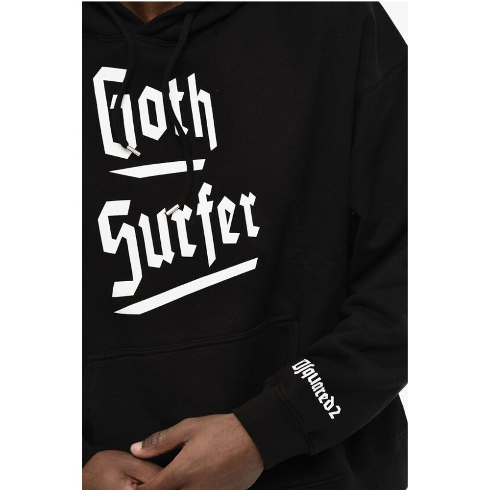 Cotton Hoodie with Gothic Print
