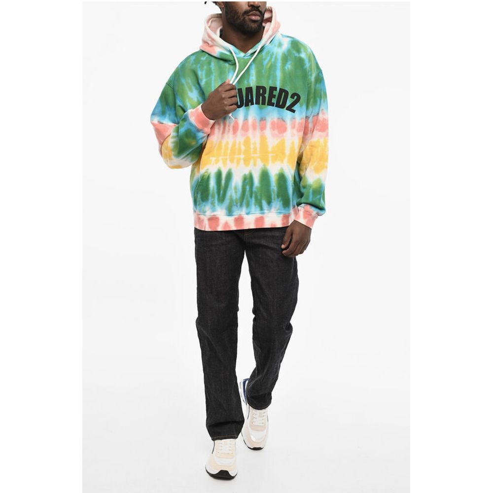 Tie Dye Effect Cotton Hoodie