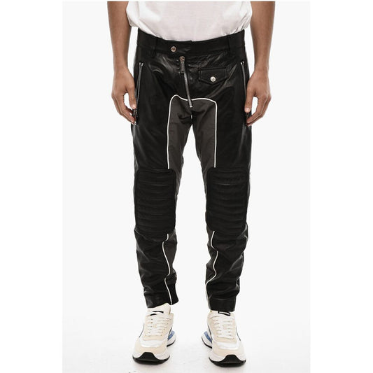 Leather Pants with Nylon Details