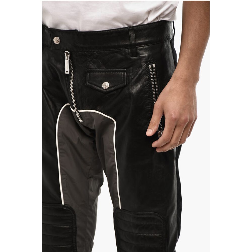 Leather Pants with Nylon Details