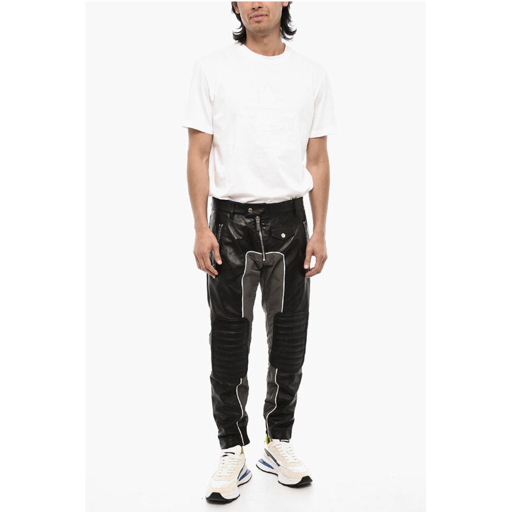 Leather Pants with Nylon Details
