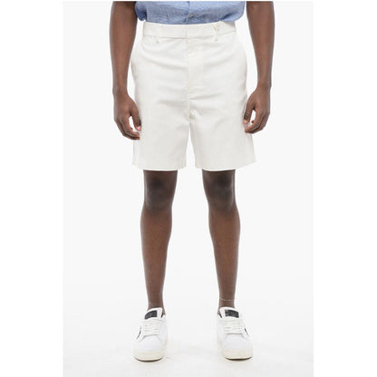 4-Pocketed Cotton Shorts with Hidden Fastening