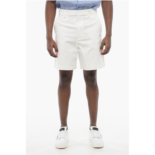 4-Pocketed Cotton Shorts with Hidden Fastening