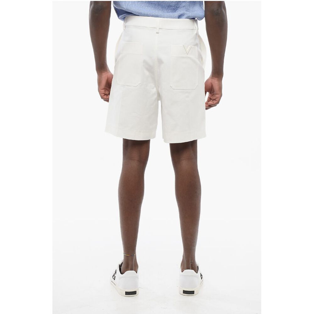 4-Pocketed Cotton Shorts with Hidden Fastening