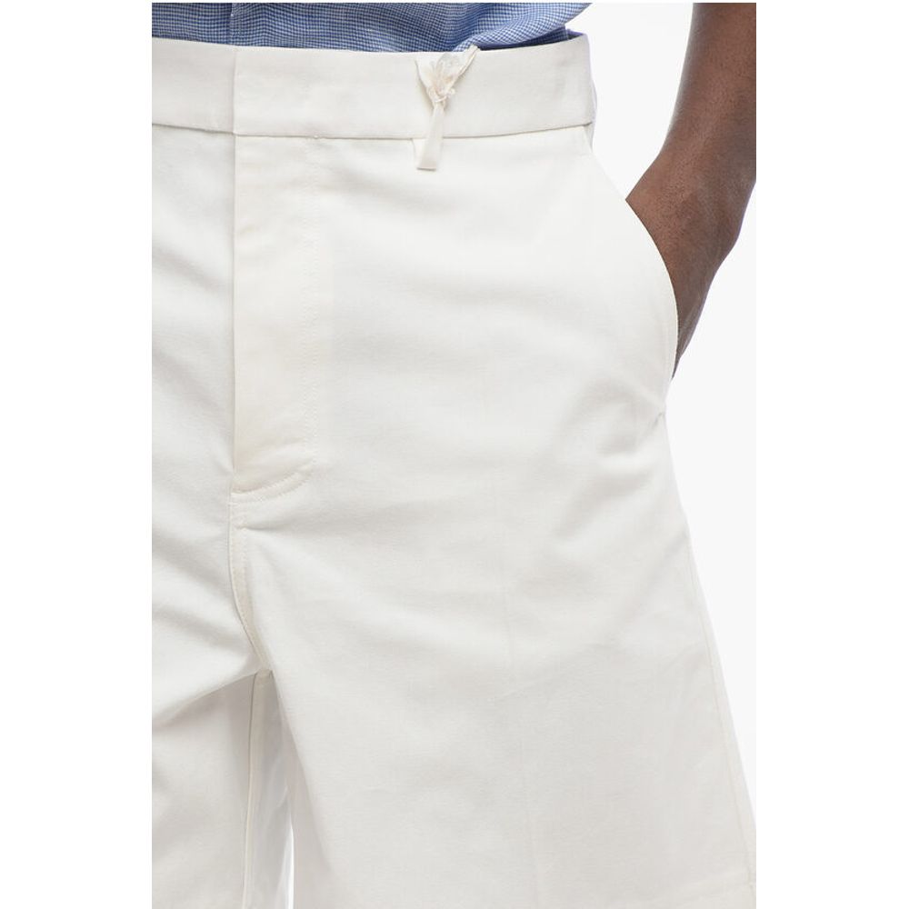 4-Pocketed Cotton Shorts with Hidden Fastening