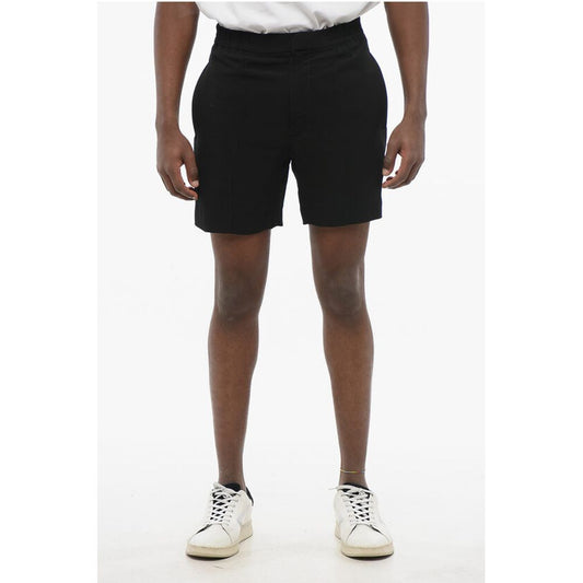 Solid Color Shorts with Elastic Waistband
