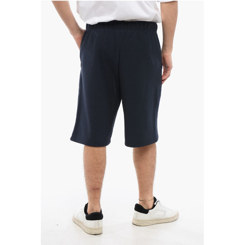 Fleeced-Cotton Shorts with Drawstring Waist and 2 Pockets