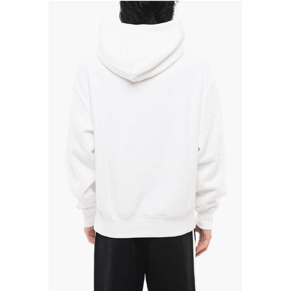 Fleeced-Cotton Solid Color Hoodie with Patch Pocket